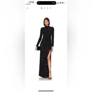 Elegant Black Sequin Evening Gown